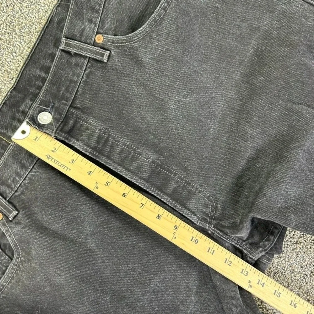 Vintage Levis 501XX Button Fly Black Denim Jeans Men 42x32 Straight Leg USA Made
